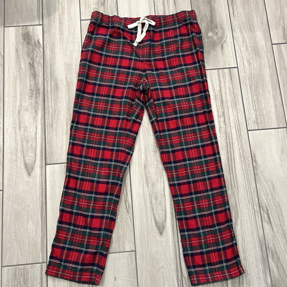 Vineyard Vines Pajama Pants Mens L Red Plaid Excellent Tartan Lounge Sleepwear